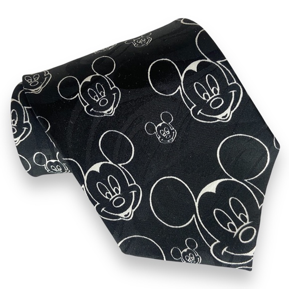 Mickey Mouse Black Necktie Disney Balancine Jacquard Dapper Days Wedding Formal - Picture 1 of 6